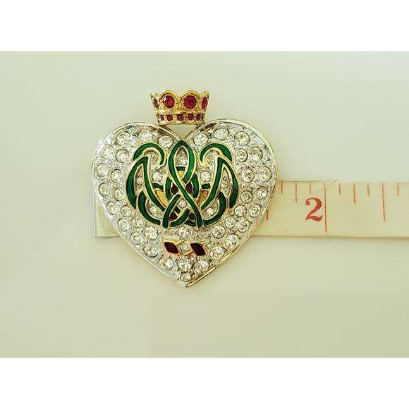 Vintage Carolee Duchess of Windsor Royal Crown Heart Brooch - Picture 6 of 6